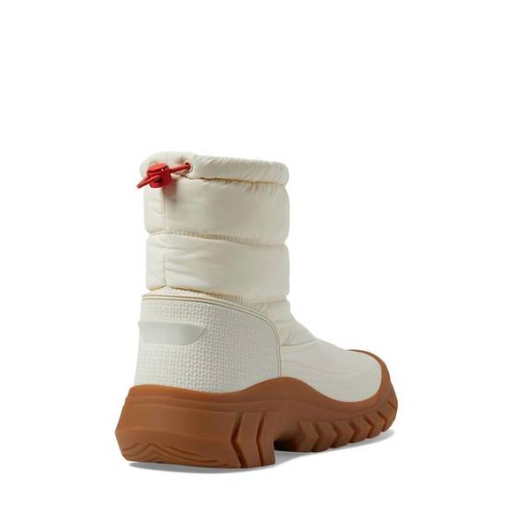 NEW HUNTER women's intrepid short snow boot in white willow/gum - Picture 4 of 5